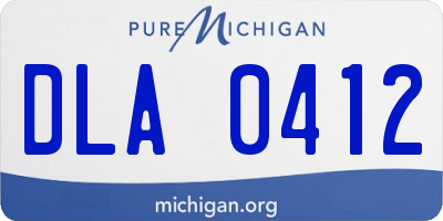 MI license plate DLA0412