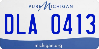 MI license plate DLA0413