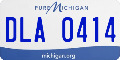 MI license plate DLA0414