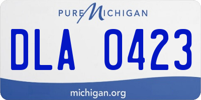 MI license plate DLA0423