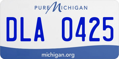 MI license plate DLA0425
