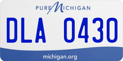MI license plate DLA0430