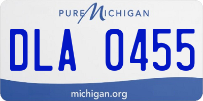 MI license plate DLA0455