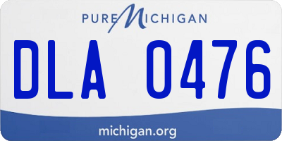 MI license plate DLA0476