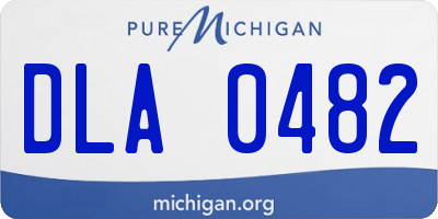 MI license plate DLA0482