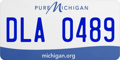 MI license plate DLA0489