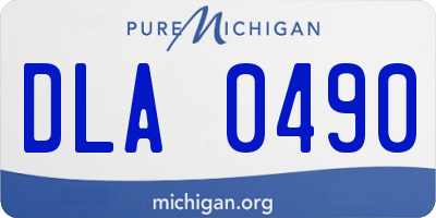 MI license plate DLA0490
