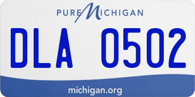 MI license plate DLA0502