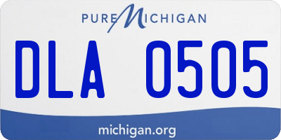 MI license plate DLA0505