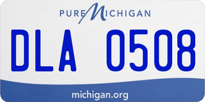 MI license plate DLA0508