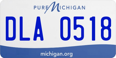 MI license plate DLA0518
