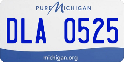MI license plate DLA0525