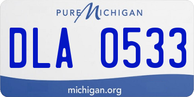 MI license plate DLA0533