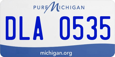 MI license plate DLA0535