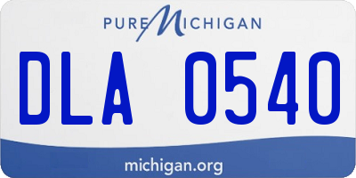 MI license plate DLA0540