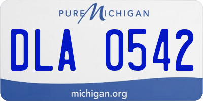 MI license plate DLA0542