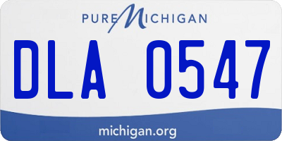 MI license plate DLA0547