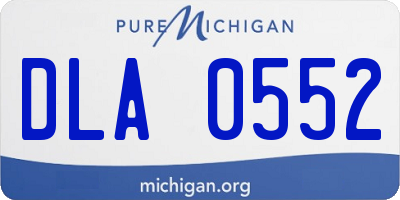 MI license plate DLA0552