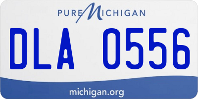 MI license plate DLA0556