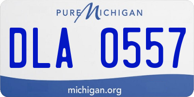 MI license plate DLA0557