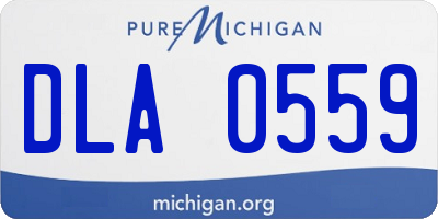 MI license plate DLA0559