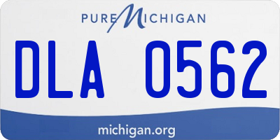 MI license plate DLA0562