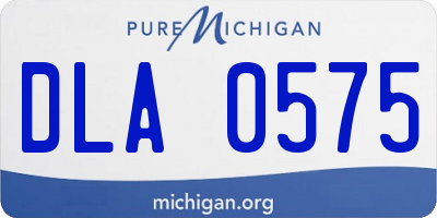 MI license plate DLA0575