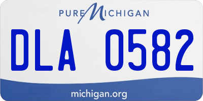 MI license plate DLA0582