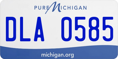 MI license plate DLA0585