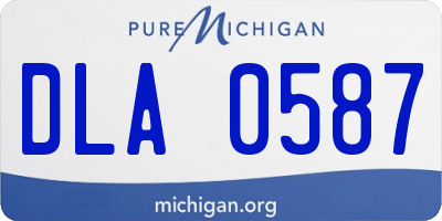 MI license plate DLA0587