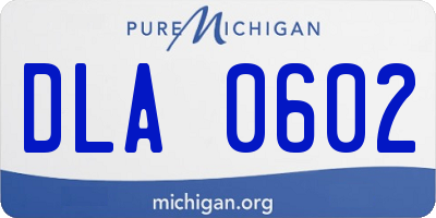 MI license plate DLA0602