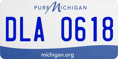 MI license plate DLA0618