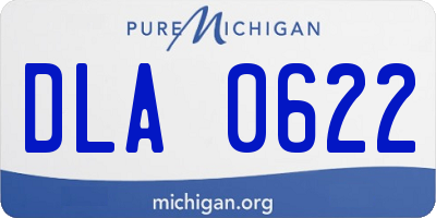 MI license plate DLA0622
