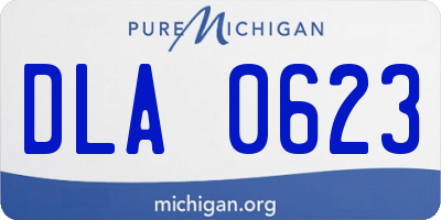 MI license plate DLA0623