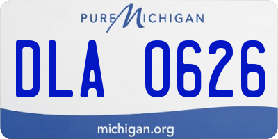 MI license plate DLA0626