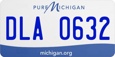 MI license plate DLA0632