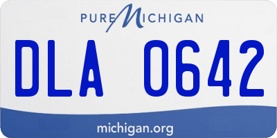 MI license plate DLA0642