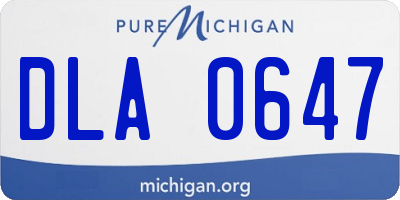 MI license plate DLA0647