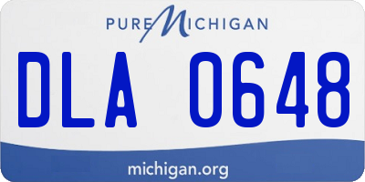 MI license plate DLA0648