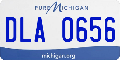 MI license plate DLA0656