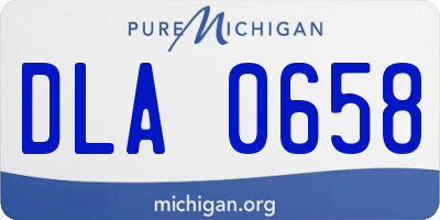 MI license plate DLA0658
