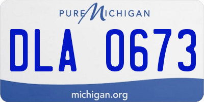 MI license plate DLA0673