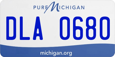 MI license plate DLA0680