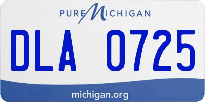 MI license plate DLA0725