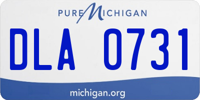 MI license plate DLA0731