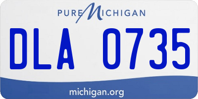 MI license plate DLA0735