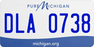 MI license plate DLA0738