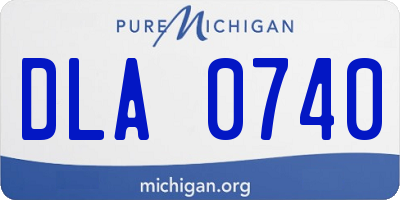 MI license plate DLA0740