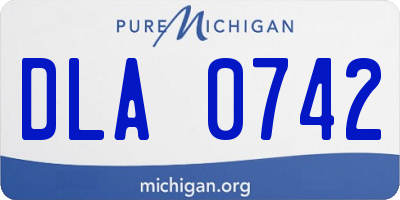 MI license plate DLA0742