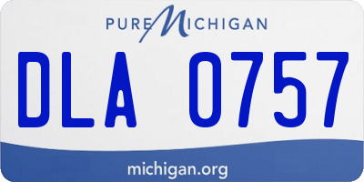 MI license plate DLA0757